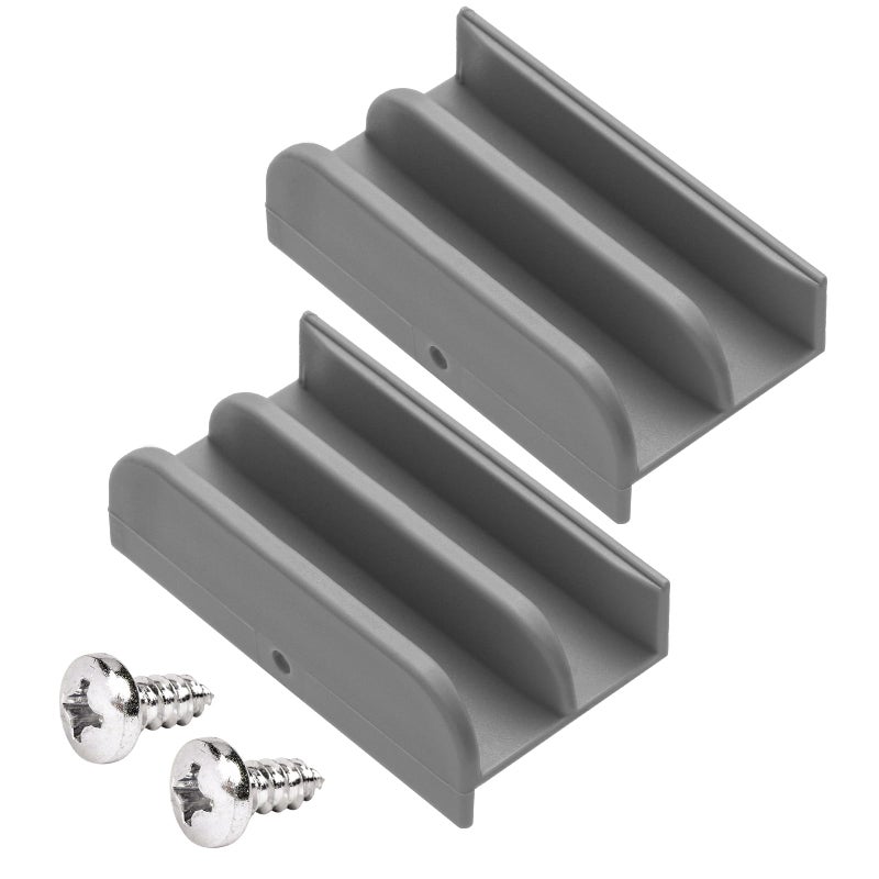VYH M6219 Sliding Shower Door Bottom Guide(Grey) for Sliding Shower Door (Top Hung) Shower Door Guide, 1/2 in Channels for Glass Shower Door Plastic Guide(2 Pack)(Grey) - Image 1